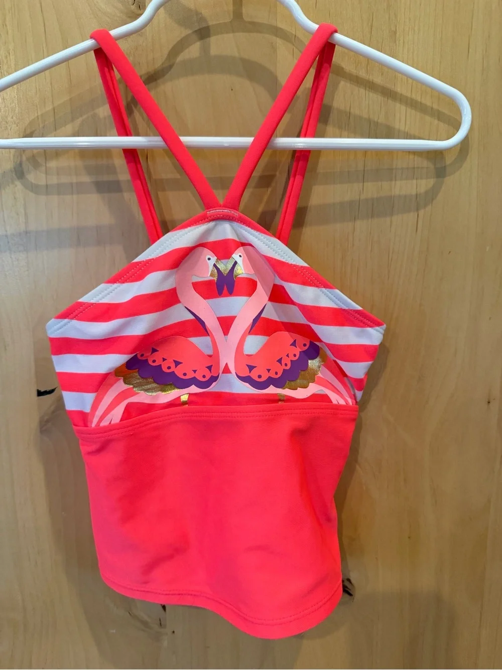 Cat & Jack Girls Neon Pink Flamingo Two-Piece Swimsuit